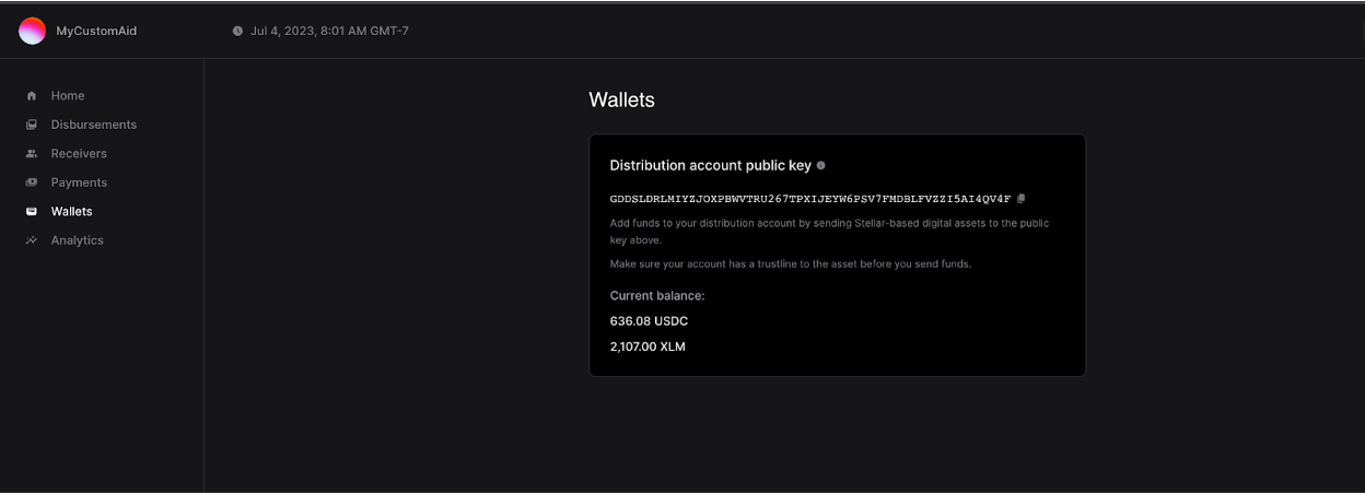Wallets SDP Screenshot