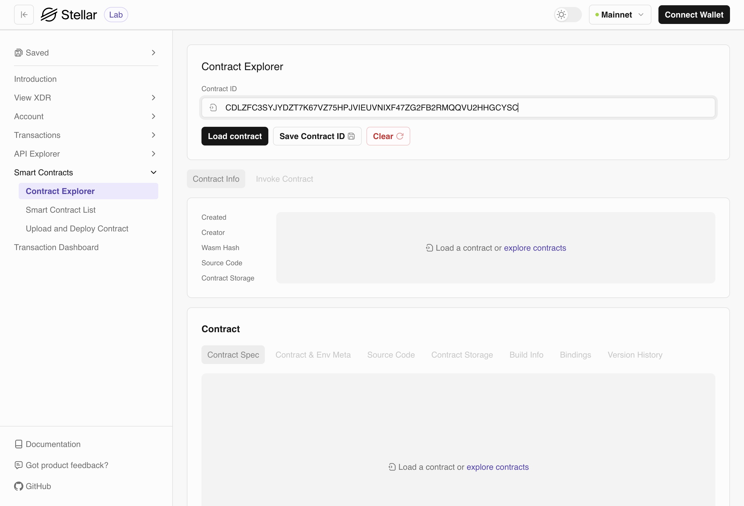 Lab Contract Explorer