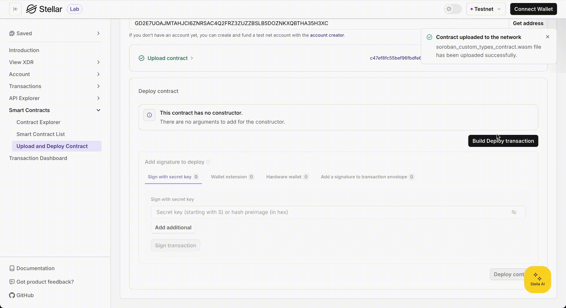 Lab Upload Deploy Contract Deploying