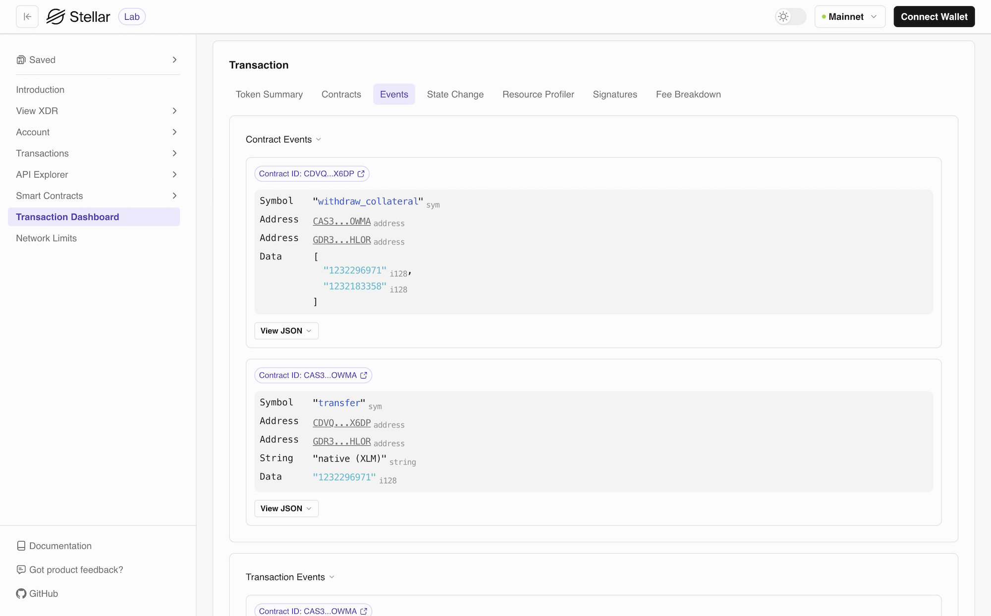Events Tab Lab Screenshot