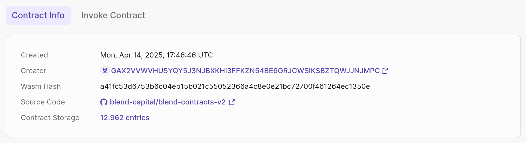 Lab Contract Explorer Contract Info