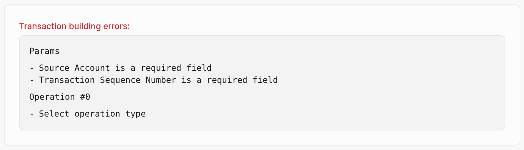 Lab Transaction Validation Error