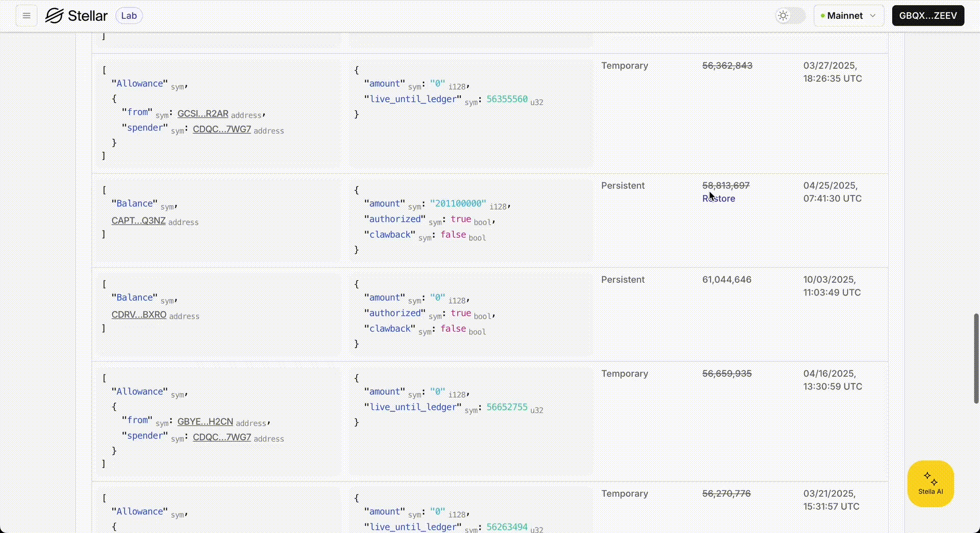 Lab Contract Explorer Contract Storage