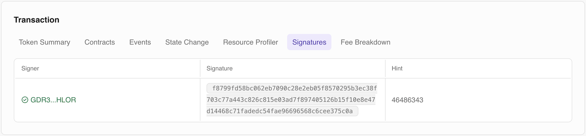 Signatures Tab Lab Screenshot