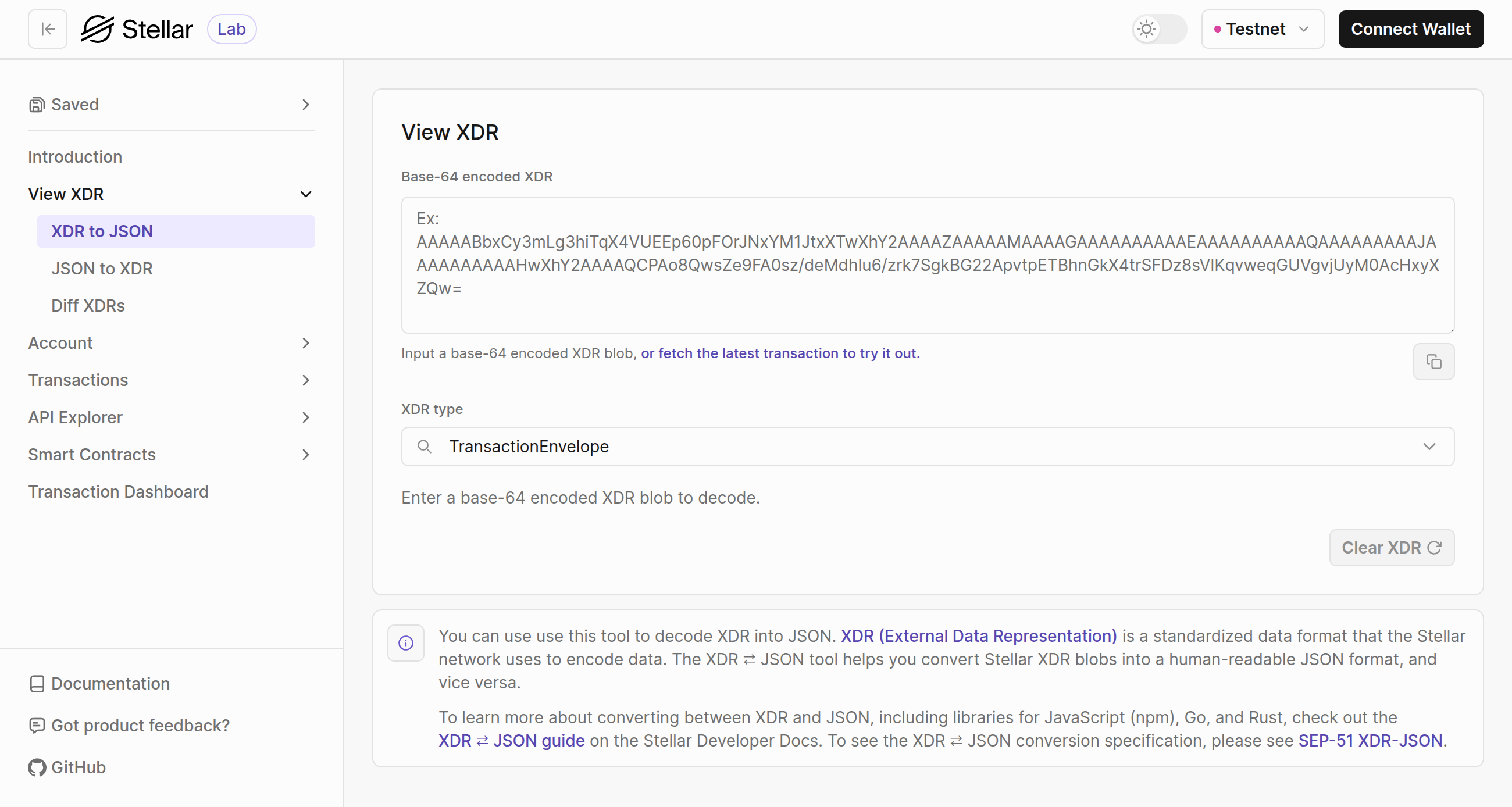 Lab XDR JSON