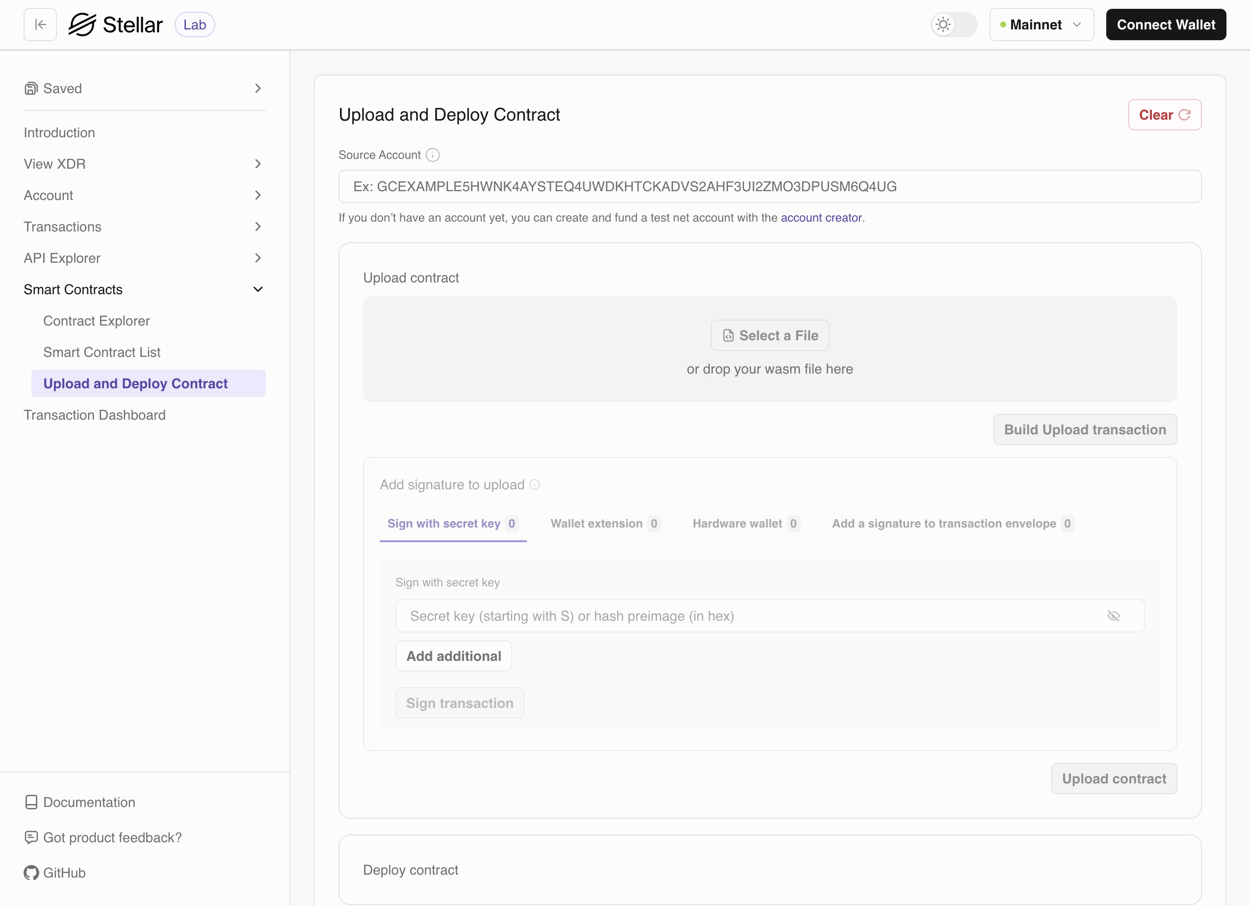 Lab Contract Explorer